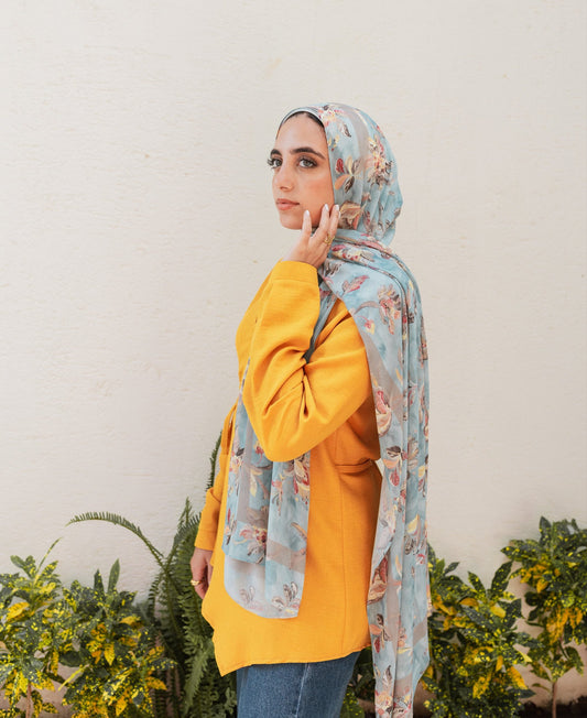 Tinted Fayrouz in chiffon