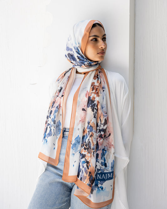 camel Water Art chiffon💙🤎