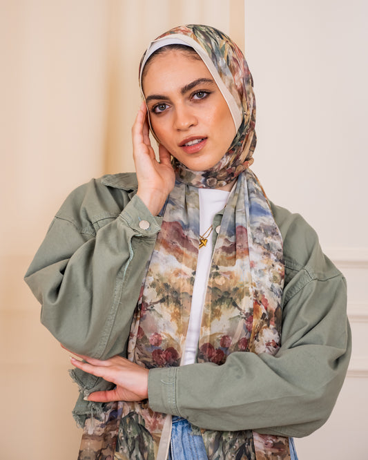 Painted Petals in chiffon