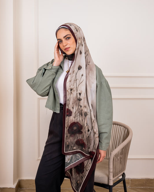 Burgundy Veil in chiffon