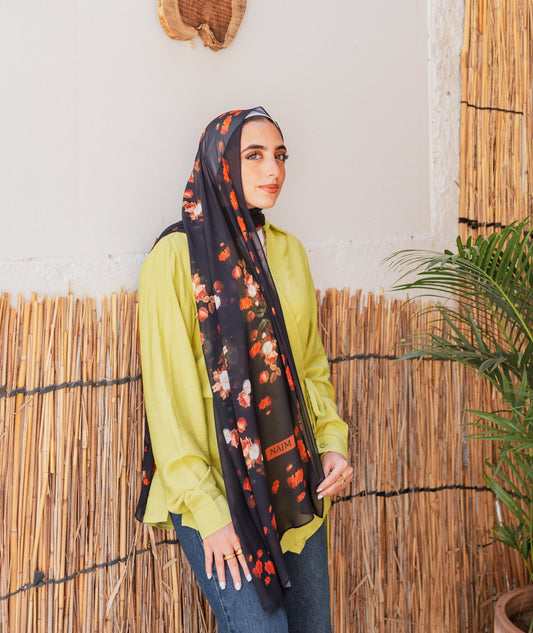 Royal Blossoms in chiffon