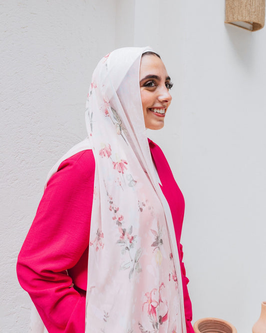 Lace roses in chiffon