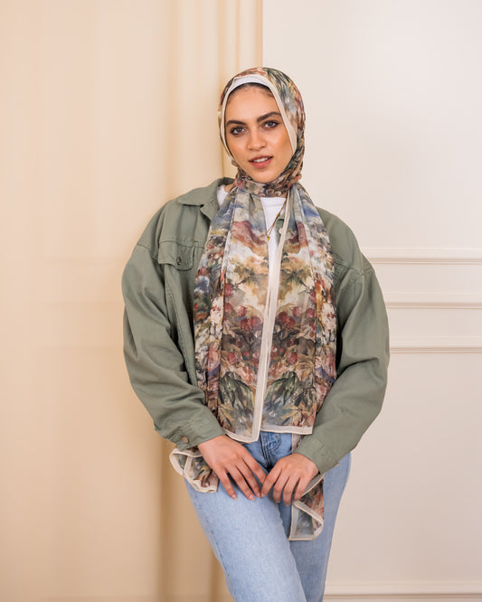 Painted Petals in chiffon