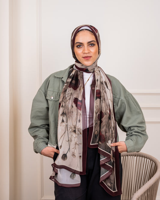 Burgundy Veil in chiffon